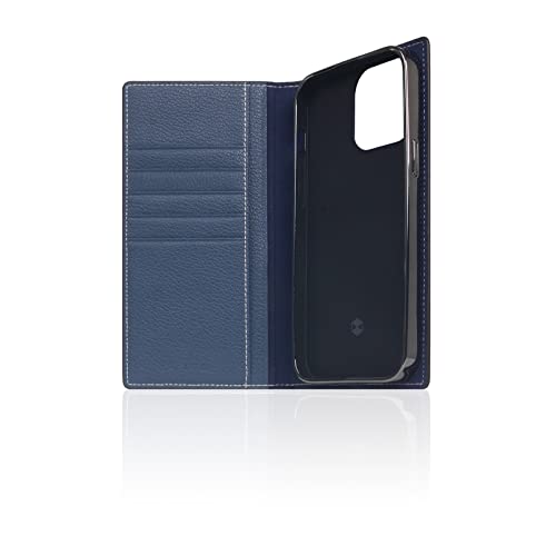 SLG D6 Hybrid Grain Leather Wallet Case for iPhone 14 Pro Max - Handcrafted Diary Style with Card Holders and Side Cash Pocket, Gift Box Included (Royal Blue) by SLG - Image 2