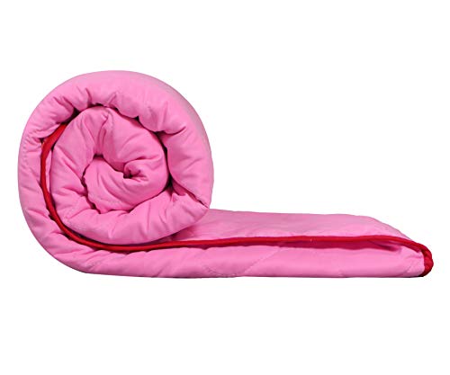 Image of HUESLAND by Ahmedabad Cotton Ultra-Plush Solid Microfibre Single Comforter, Pink