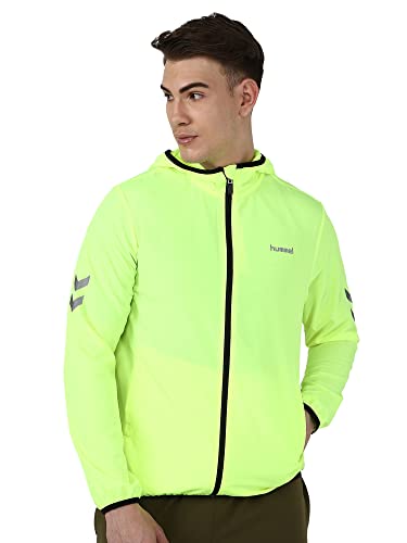 Image of hummel Vicktor Men's Wind Chaser Jacket Comfortable Breathable Fabric Packable wind cheater Jacket For Everyday Use Lightweight Windbreaker Jacket for Men Outdoor Sporty Jacket Front Zip Closure