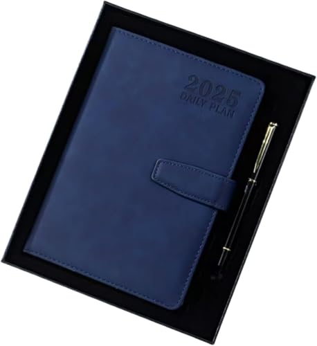 手帳 2025 手帳 A5 スケジュール帳 システム手帳 日記帳 ビジネス手帳 プランナー防水性と防汚性1日1ページ (ダークブルー)