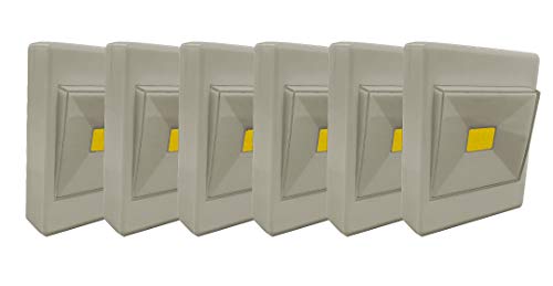 Nightlighter NLTL6G Battery Powered LED Touch Light, Grey, Pack of 6 – Adhesive Pads and Screw Included – Ultra-Bright for Small Spaces