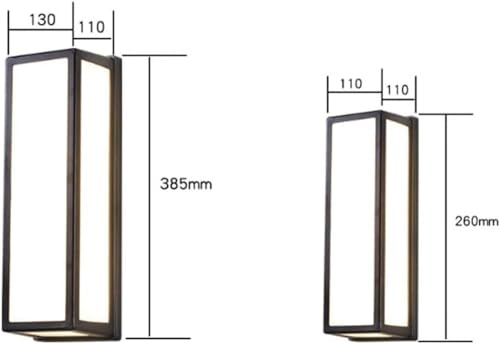 Aplique de pared LED exterior impermeable IP65 rectangular aluminio iluminación porche patio 2