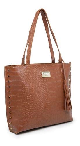 Kit Bolsa Sacola Feminina Grande + Necesser Lindas Dia Dia Willibags (Caramelo)