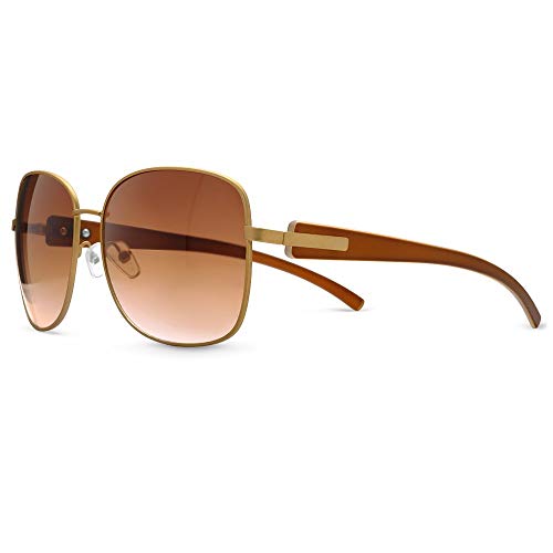 Óculos de Sol em Aço Dourado Fosco