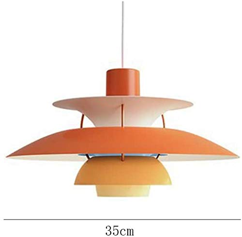 Preisvergleich Produktbild Ellyeall Moderne Nordic PH5 Pendelleuchten Einfache Western Restaurant Kronleuchter Kinderzimmerlampe Stehtischlampe Gradient Beleuchtung,Orange,50CM