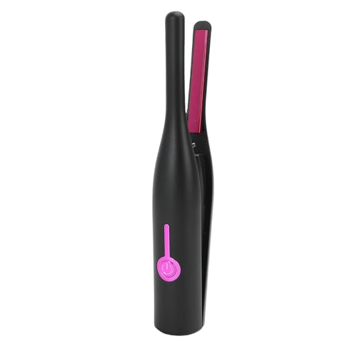 VBESTLIFE Pencil Flat Iron para Cabello Corto, Corte de Duendes y Flequillo, Hierro Rizado para Cabello Corto, Calefacción Rápida, Temperatura Ajustable, Portátil e Inalámbrica (BLACK)