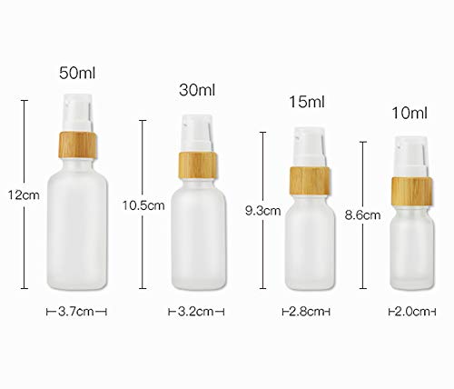 4 Pieces Frosted Glass Lotion Bottle Travel Pump Bottles Cosmetic Cream Container Dispenser Bottle For Lotion Liquid Essential Oil Blends (30Ml(1Oz)) #TOP2