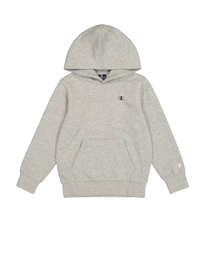 Champion Jungen Legacy Basics B - Ultralight Powerblend Fleece Kapuzenpullover, Helles Heather Grey, 11-12 Jahre EU