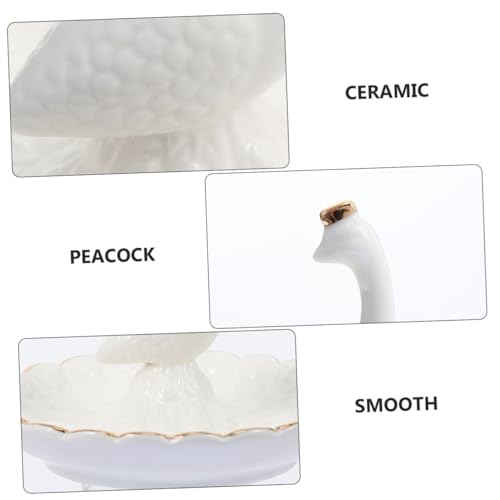 PACKOVE 1kawałek Ceramiczny Organizer Biżuterię z Płytką Biały Stojak Kolczyki Do Przechowywania Domu Idealny Urodziny Walentynki i Rocznice