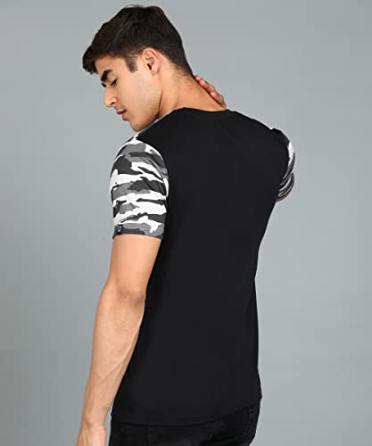 Image of Urbano Fashion Men's Military Camouflage Printed Slim Fit Half Sleeve Cotton T-Shirt