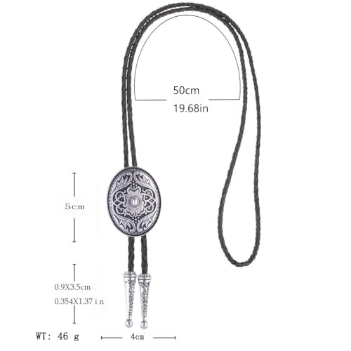 Image of GelConnie Floral Bolo Tie for Men Womens Bolo Tie Necklace Native American Black Men's Bolo Ties Western Cowboy Bolero Ties