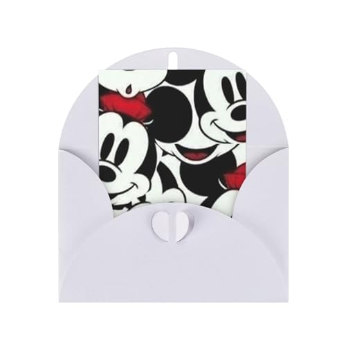 ミッキーマウス 誕生日グリーティングカード 学生用祝福ポストカード パーティー招待状クリスマスカード White