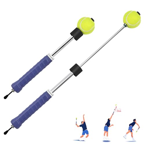 SCIENSWING Tennis Swing & Serve Trainer, Retractable Click Feedback Training Tool, Improve Rhythm and Fluidity of Serve, Forehand, Backhand, Smash, Slice, Warm Up Stick for Indoor & Outdoor Practice