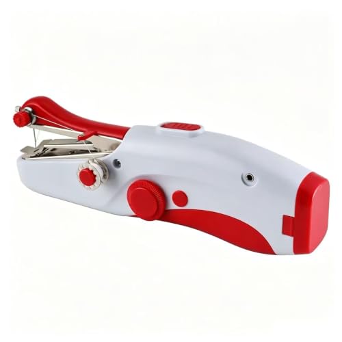 Image of Handheld Sewing Machine, Portable Electric Sewing Kit, Mini Handheld Sewing Device for Beginners, Adults, Quick Clothing Repairs, DIY, Home, Travel (Red)