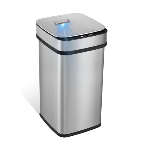 Caneca de basura inteligente para cocina, 50 L, acero inoxidable