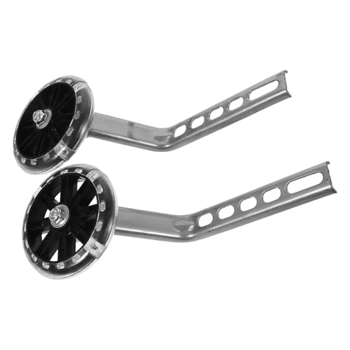 Ruedas de entrenamiento MAGICLULU para bicicleta con luz LED intermitente, ruedas auxiliares de repuesto para bicicleta, juego de soporte negro para principiantes y seguridad al andar en bicicleta