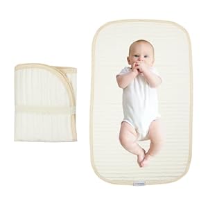 Portable Diaper Changing Pad-Quilted Thicker Waterproof Changing Pad-Change Pad Liner Bed Pad Play Mat-Travel Diaper Changing Pad (Flat)