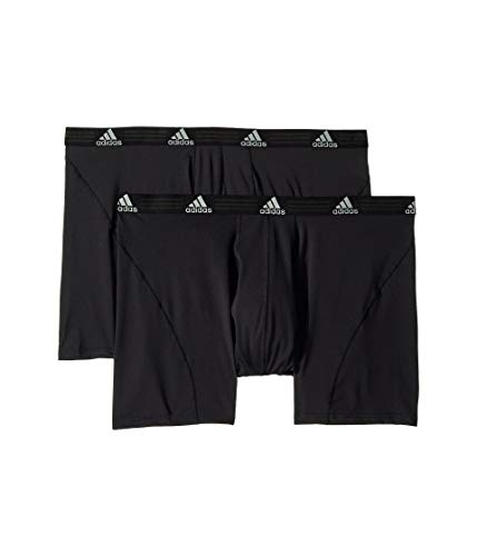 adidas Men's Sport Performance Boxer Briefs Underwear (2 Pack), Black/Black Black/Black, Medium