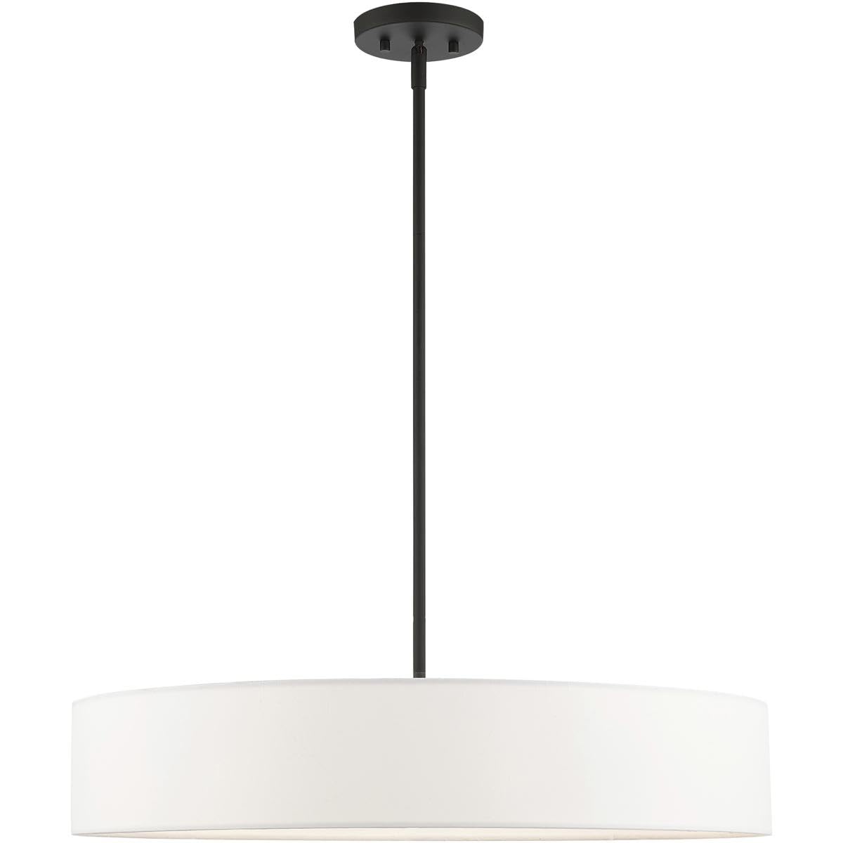 Livex Lighting 46925-04 5 Light Black Chandelier, Black w/Brushed Nickel Accents