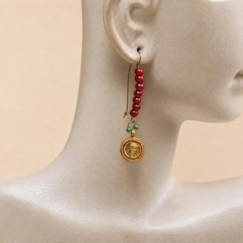 Image of Royal Queen & Empress Handcrafted Tribal Dhokra Earrings Collection for Women - Statement Ethnic Designs in Multiple Colours