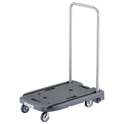 TRUSCO 樹脂台車 こまわり君 省音G車輪 600×390 アーセナルグレー MP-6039N2-DG 折りたたみ 軽量 静か 静音