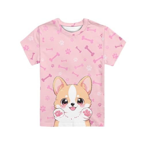 Image of JEOCODY Boys Girls Graphic Tees Funny 3D Printed Short Sleeve T-Shirts 3-16T