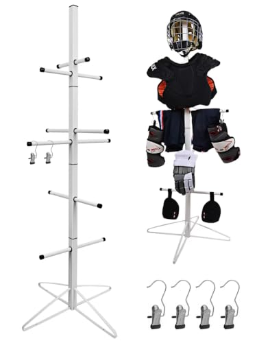OTTERFLYER Hockey Gear Drying Rack Metal Hockey Drying Rack for Storing Adult and Child Sports Equipment 4 Additional Hanging Clips