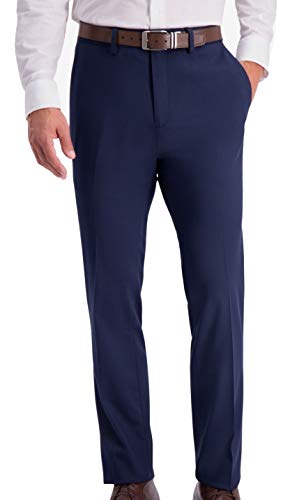 Kenneth Cole REACTION mens Shadow Check Stretch Slim Fit Dress Pants, Blue, 32W x 30L US