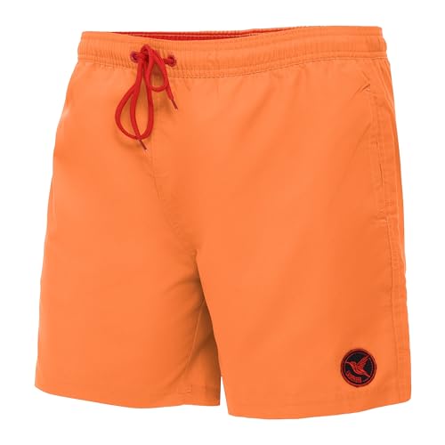 OAHOO Herren Badeshorts (1 Stück) Badehose mit Mesh-Futter und Taschen - Orange 4XL