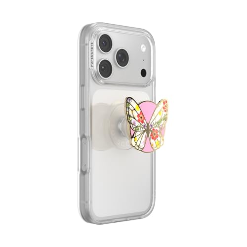 PopSockets PopTop Adhesive Phone Grip with Swappable Top Enamel - Mariposa Bloom