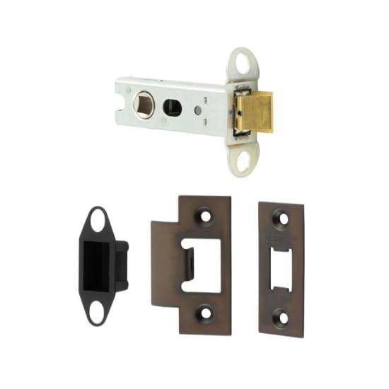 Ironmongery Solutions® Jedo Heavy Duty Tubular Latches 45 Degree Short Travel Robust Door Latch Mechanism for Internal & External Doors Fixings Included (Dark Bronze, 76mm)