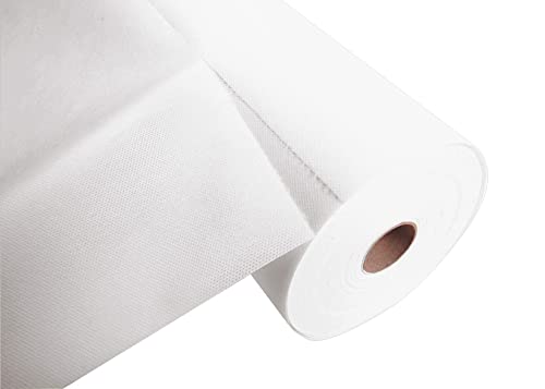 Pro Nappe - R732401I - Runner monouso in Spunbond - Rotolo 0.40 x 24 Mt pretagliato ogni 1.20m - Materiale antistrappo idrorepellente e facile da pulire - Conf. da 4 rotoli da tavolo bianco