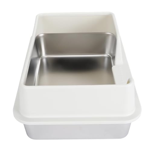 Caja de arena para gatos de acero inoxidable tamaño pequeño miniatura 6