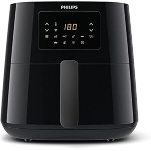 Philips Airfryer Essential XL Connected – 6,2 l, Smart WiFi Connected (NutriU App), Alexa compatibel, 7 presets, digitaal display, lage vetfilters, zwart (HD9280/91)