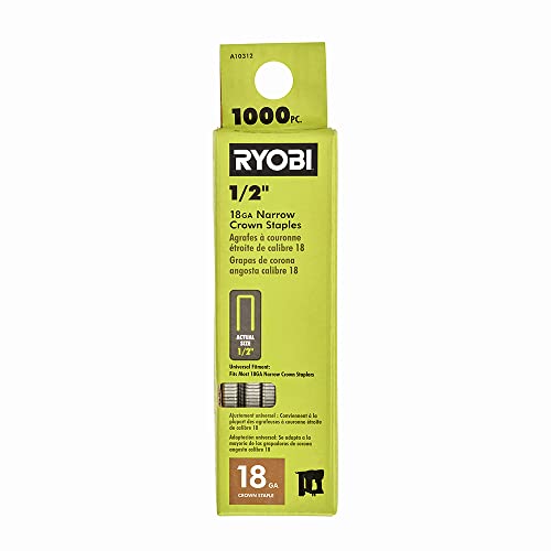 Agrafes à couronne étroite 18GA RYOBI anti-enrayement pour fixer sans fendre le bois
