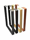 2 Pack - U Shape Powder Coated Legs, Black or Gold, Hairpin Legs, Coffee Table Legs, Furniture Legs,...