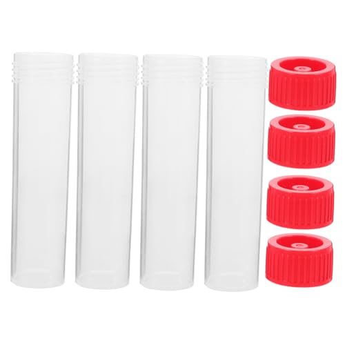 BELLIFFY 30pcs Plastic Sample Tubes with Screw Caps Leak Vials for Liquids and Powders Portable Testing Containers for Laboratory and Cosmetic Use