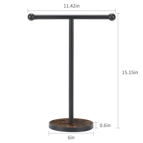 YINMIT-Hand-Towel-Holder-Stand-Matte-Black-T-Shape-Free-Standing-Hand-Towel-Holder-for-Bathroom-with-Heavy-Base-Height-15-Wood-Countertop-Towel-Holder-for-Bathroom-Kitchen-Countertop-Vanity YINMIT Hand Towel Holder Stand Matte Black T Shape Free Standing Hand Towel Holder for Bathroom with Heavy Base Height 15 Wood Countertop Towel Holder for Bathroom Kitchen Countertop Vanity