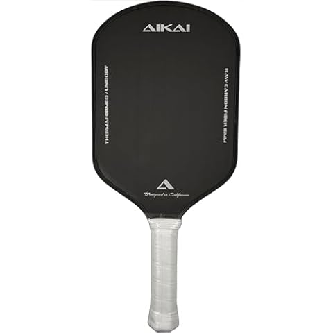 AIKAI - Performance Pickleball Paddle – USAPA Approved - 16mm Thermaformed Carbon Fiber, Edge Foam - Durable & Lightweight Racket for Spin Control, Power & Comfort – Extended Ergonomic Handle Cover