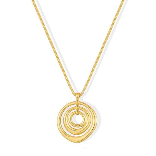 Design Elegante e Moderno: La collana oro TOVABA è caratterizzata da un design elegante con pendenti a cerchi dorati che si intrecciano, un accessorio unico che aggiunge raffinatezza e stile al tuo look. Perfetta per ogni occasione, dalle più formali a quelle casual.