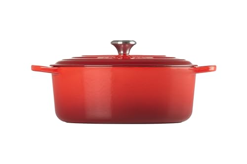 Le Creuset Signature Enamelled Cast Iron Oval Casserole Dish With Lid, 31 cm, 6.3 Litre, Cerise, 21178310602430