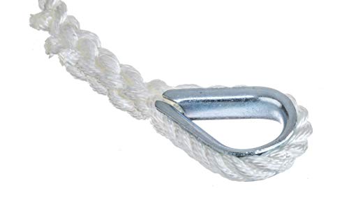 Seachoice Anchor Line Rope, 3-Strand Twisted, White, Nylon, 3/8 In. X 50 Ft. - image 3