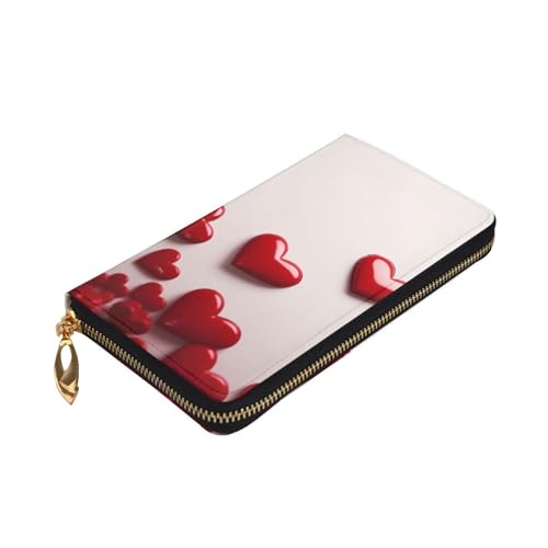 Hearts Wallet for Men Women Long Purse Leather Clutch Large Business Handbag Travel Phone Holder Credit Card Holder Money Case with Zipper Leather Wallets Gift3