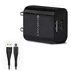 ZEBRONICS Zeb-MA5222 USB Charger Adapter with 1 Metre Micro USB Cable, 2 USB Ports, for Mobile Phone/Tablets (Black)