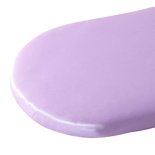 Image of Pro Goleem Satin Bassinet Sheet Great for Baby Hair Soft Silk Feeling Sheet for Cradle or Bassinet Pad＆Mattress for Boys and Girls Gift for Newborn and Infant Lavender