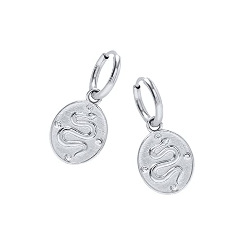 ZCCZJS Pendientes de Tachuelas de Serpientes de 18k para Mujeres Pencas pequeñas Pendientes Pendientes