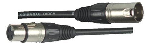 Mic Cable - XLR Male to XLR Female Black Microphone Cord - Professional Heavy Duty 18 Guage - 25 Ft.