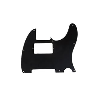 Musiclily 8 Trous Tele Pickguard Guitare Humbucker pour USA/Mexicain Fender Standard Telecaster Style Moderne,1 pli Noir - Les Beatles, Paul McCartney, John Lennon, RIngo Starr, George Harrison