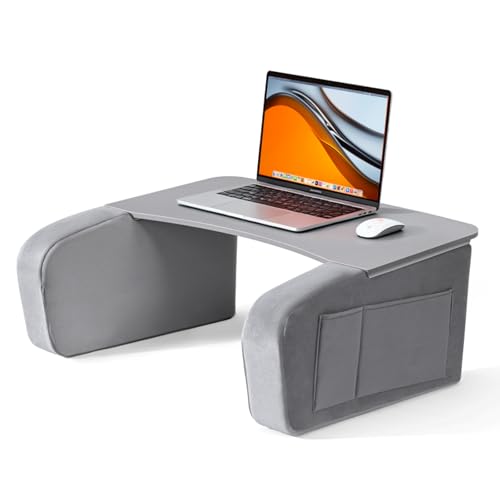 Image of Lap Desk for Adults with Arm Rests,Ergonomic Laptop Pillow Stand for Bed,Couch,Floor,Large Table for Long Hours Work,Eating,Gaming,Reading and Writing,Lap Laptop Desk for College Dorm Room (Grey)