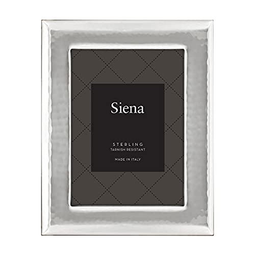 Siena 3.5x5 Sterling Silver Wide Hammered Picture Frame, Boutique Quality Photo Frame, Siena Collection